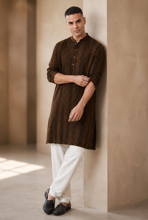 MELANGE Embroidered Knee Length Kurta