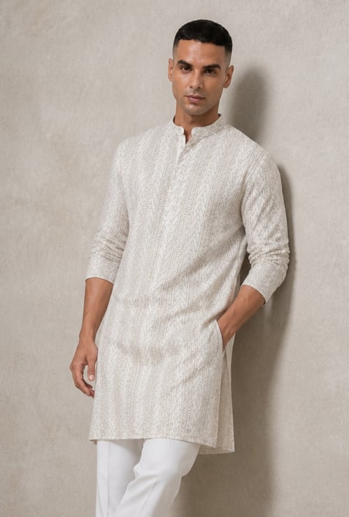 MELANGE Embroidered Knee Length Kurta