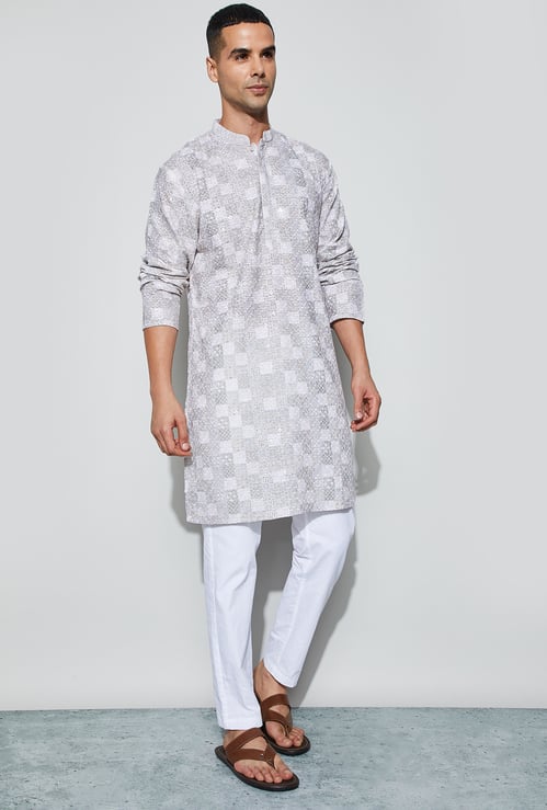 MELANGE Embroidered Knee-Length Kurta
