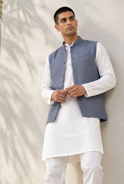MELANGE Solid Nehru Jacket