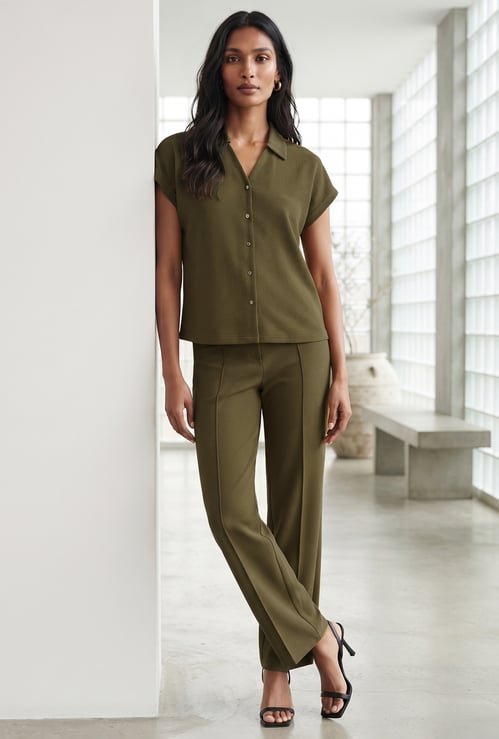 CODE Flat Front Knit Trousers