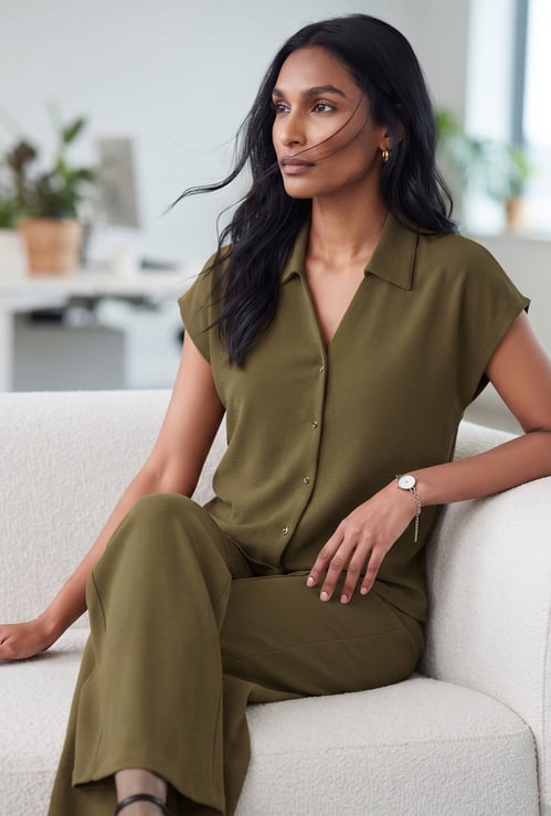 CODE Solid Collared Shirt