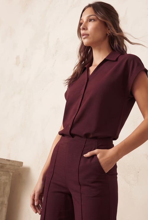 CODE Solid Collared Shirt