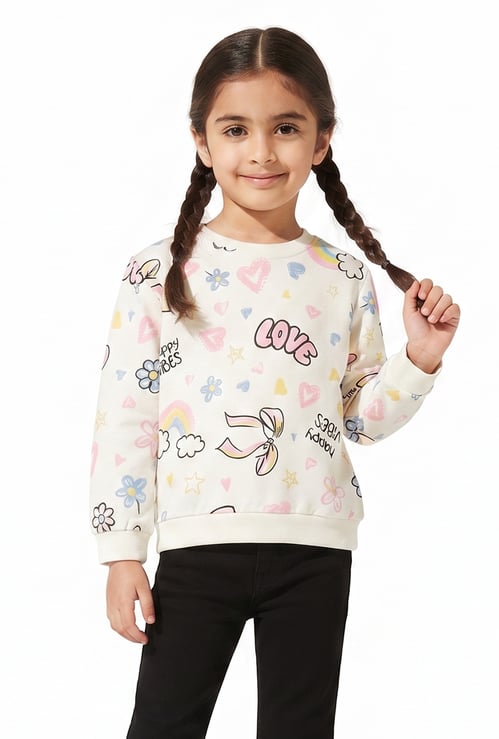 FAME FOREVER Girls Graphic Print Sweatshirt