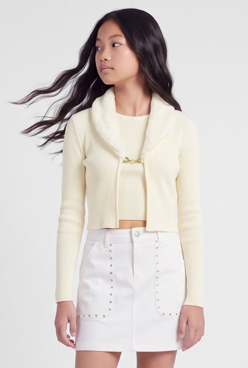 FAME FOREVER Girls Ribbed Shrug