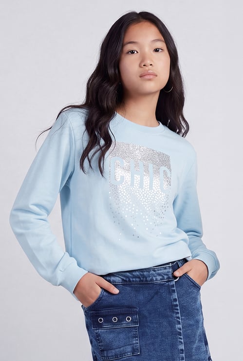 FAME FOREVER Girls Graphic Print Sweatshirt