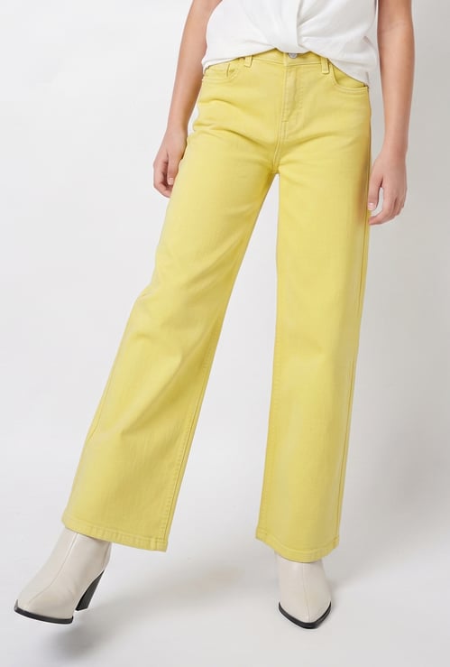 FAME FOREVER Girls Solid Mid-Rise Jeans