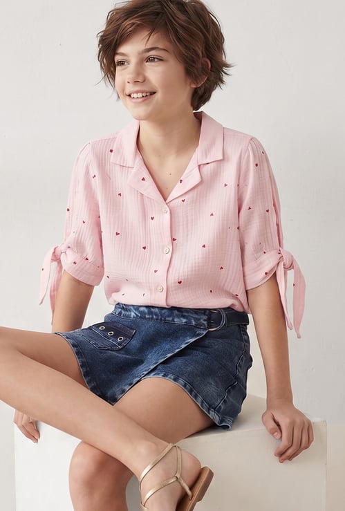FAME FOREVER Girls Heart Printed Top