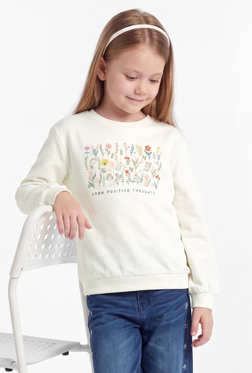 FAME FOREVER Girls Floral Print Sweatshirt