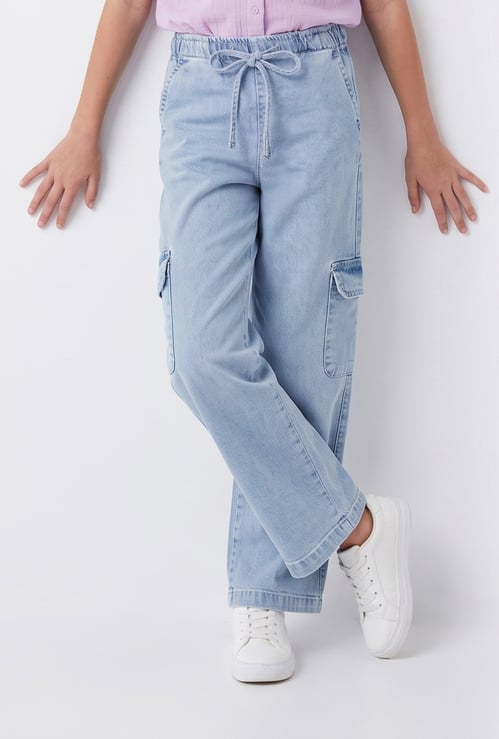 FAME FOREVER Girls Solid Mid-Rise Jeans