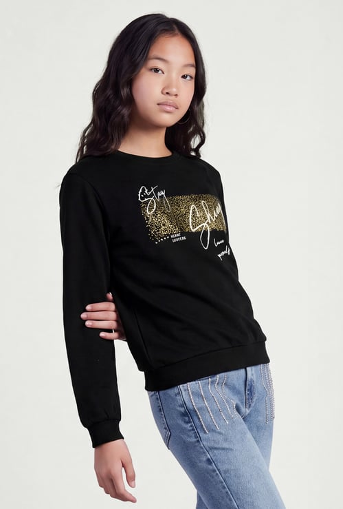 FAME FOREVER Girls Graphic Print Sweatshirt