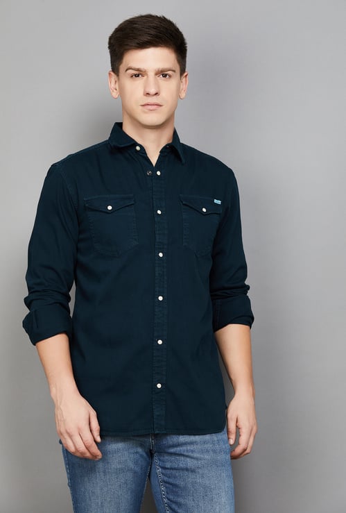 JACK & JONES Solid Regular Fit Shirt