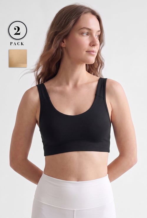GINGER Non Padded Non Wired Seamless Beginners Bra - Pack of 2