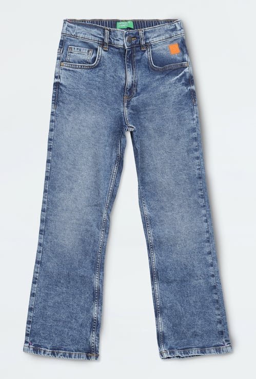 UNITED COLORS OF BENETTON Boys Medium Wash Boot Cut Jeans