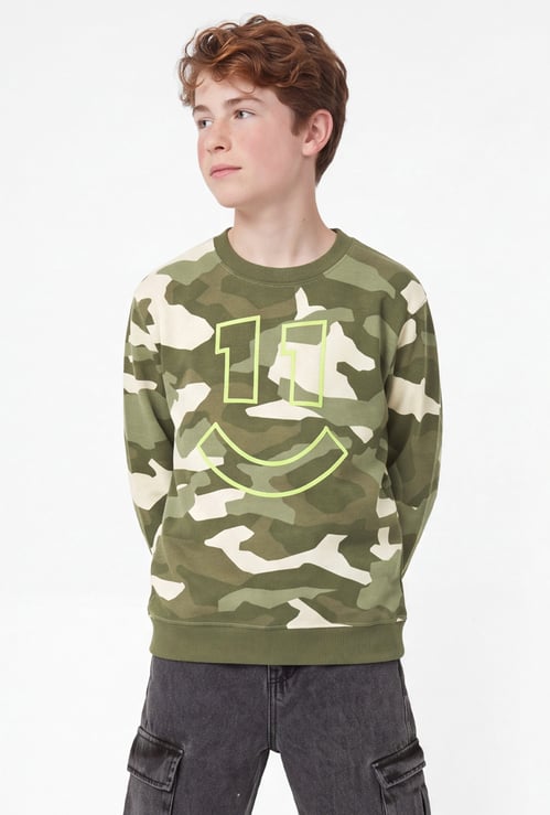 FAME FOREVER Boys Camouflage Print Sweatshirt