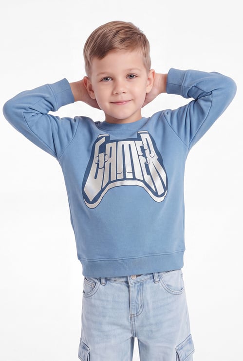 FAME FOREVER Boys Typography Print Sweatshirt