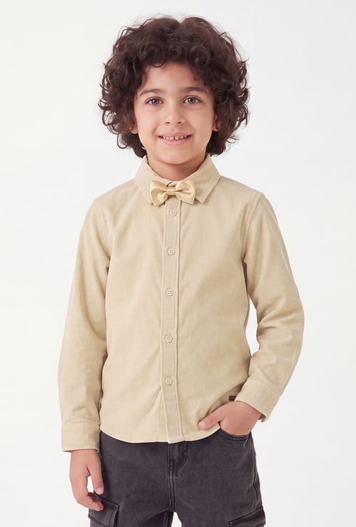 FAME FOREVER Boys Corduroy Shirt with Bow