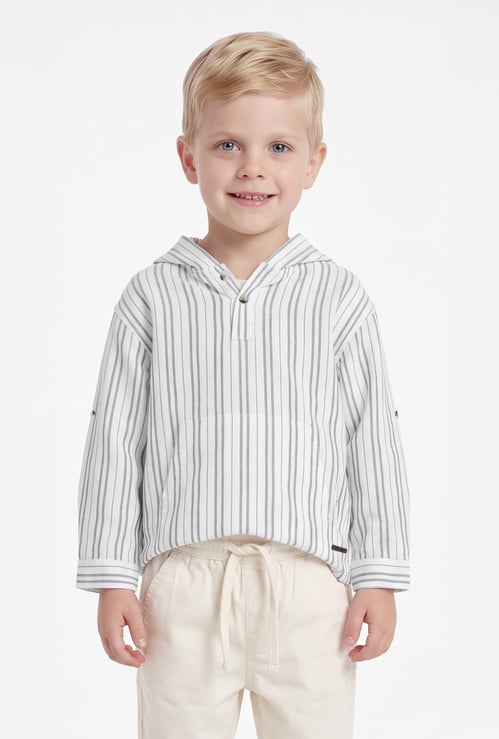 FAME FOREVER Boys Striped Hooded Shirt
