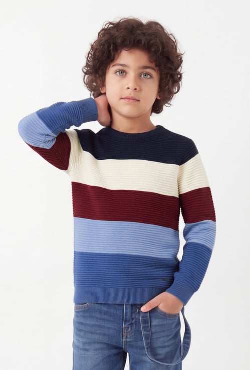 FAME FOREVER Boys Striped Sweater