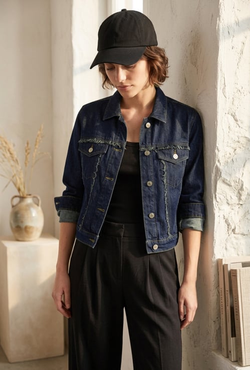 GINGER Distressed Denim Jacket