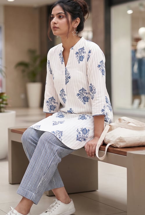 MELANGE Floral Print Kurta Set