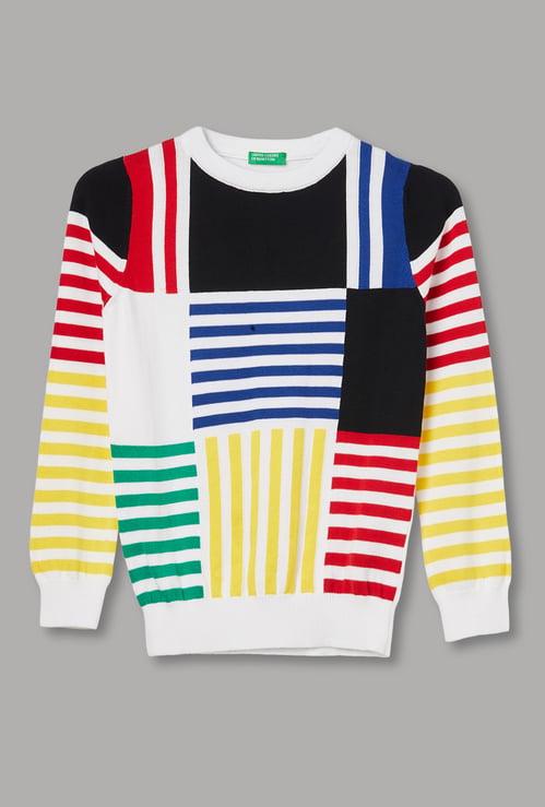 UNITED COLORS OF BENETTON Boys Striped Sweater