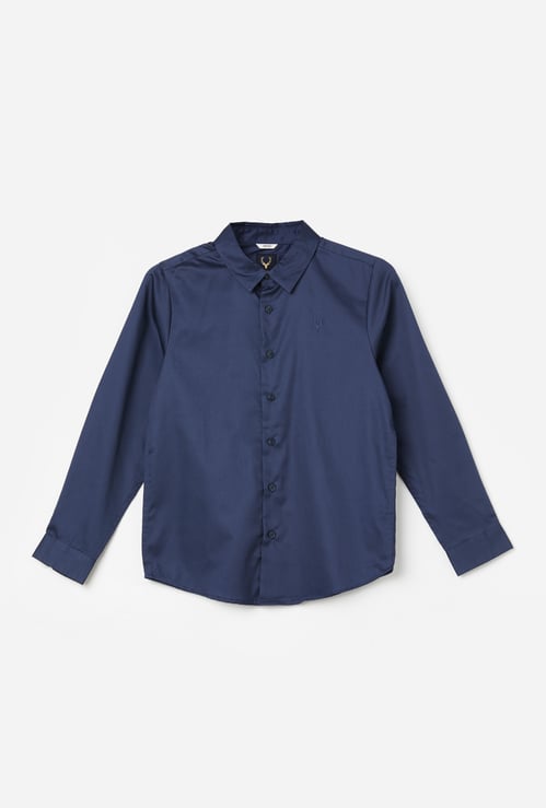 ALLEN SOLLY Boys Solid Full Sleeves Shirt