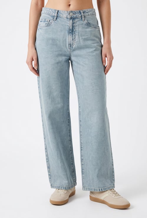 KRAUS Solid Wide Leg Jeans