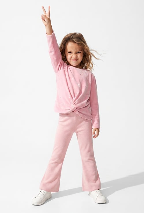 FAME FOREVER Girls Knit Flared Leggings