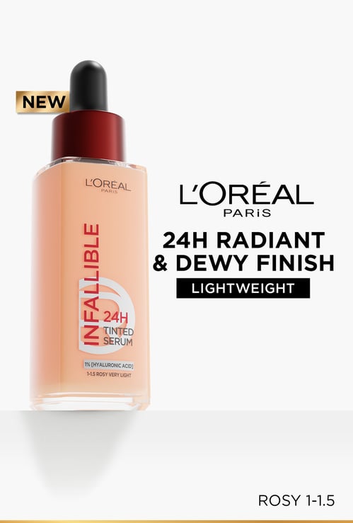 L'OREAL PARIS Infallible 24H Tinted Foundation Serum - Rosy 1-1.5 - 30ml