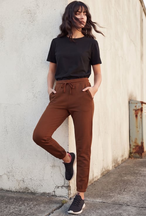 FAME FOREVER Solid Knit Joggers