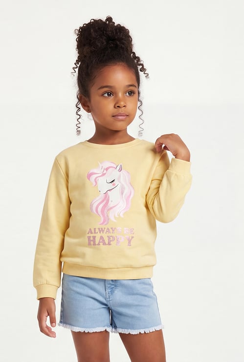 FAME FOREVER Girls Graphic Print Sweatshirt
