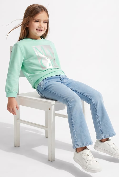 FAME FOREVER Girls Graphic Print Sweatshirt