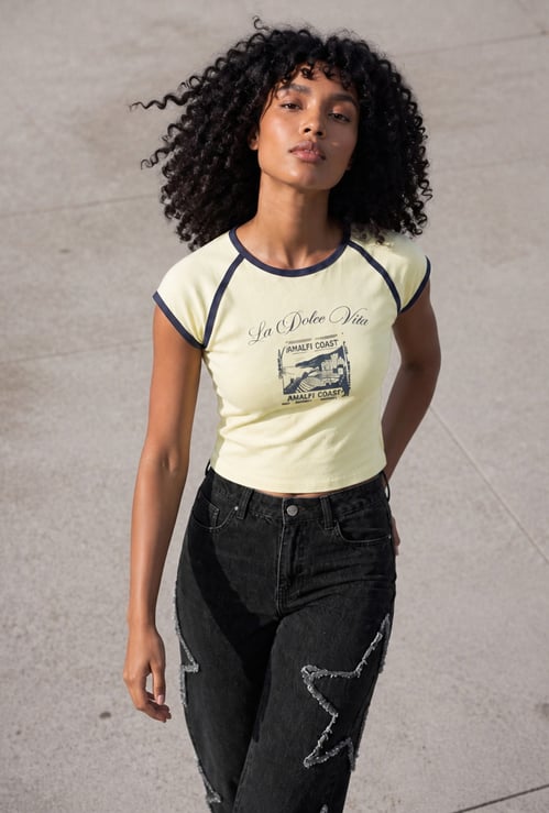 KAPPA Graphic Print Crop T-shirt