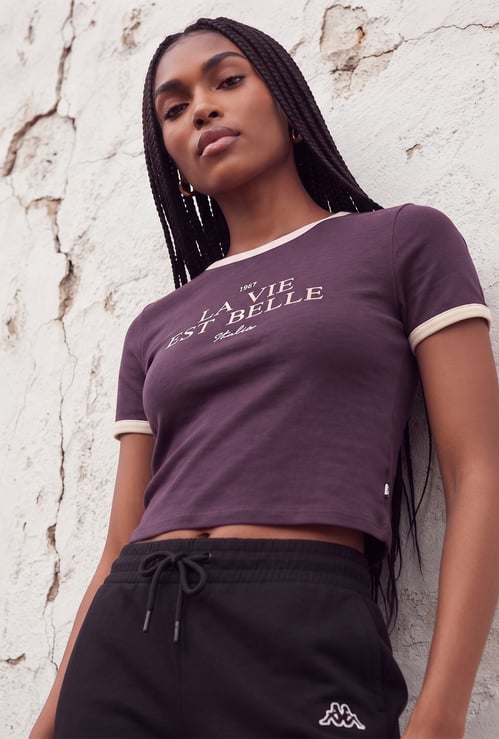 KAPPA Typographic Print Crop T-shirt