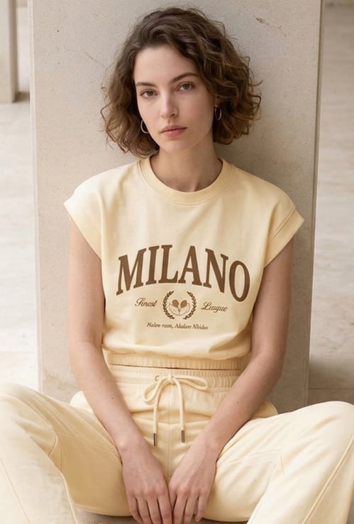 KAPPA Typographic Print Crop T-shirt