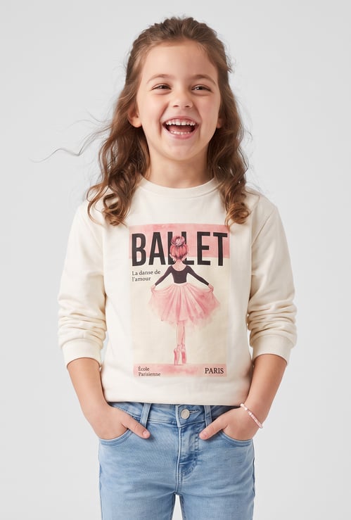 FAME FOREVER Girls Graphic Print Sweatshirt