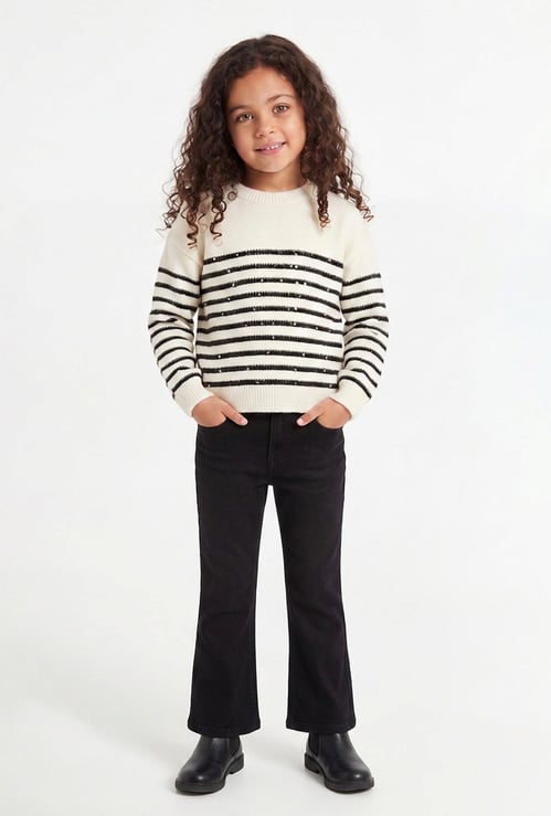 FAME FOREVER Girls Striped Sweater