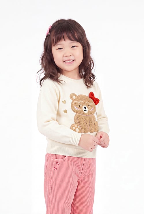 FAME FOREVER Girls Embroidered Sweater