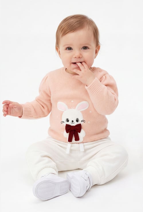 FAME FOREVER Girls Applique Sweater
