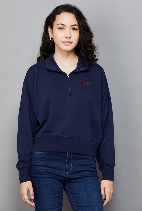 LEVI'S Solid Quarter-Zip Sweatshirt