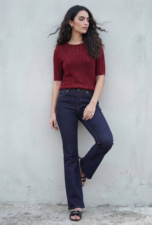 FAME FOREVER Dark Wash Bootcut Jeans