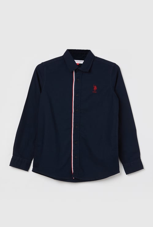 US POLO ASSN KIDS Boys Solid Full Sleeves Shirt