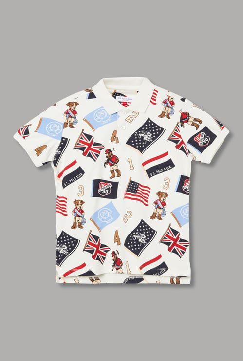 US POLO ASSN Kids Boys Printed Polo T-shirt