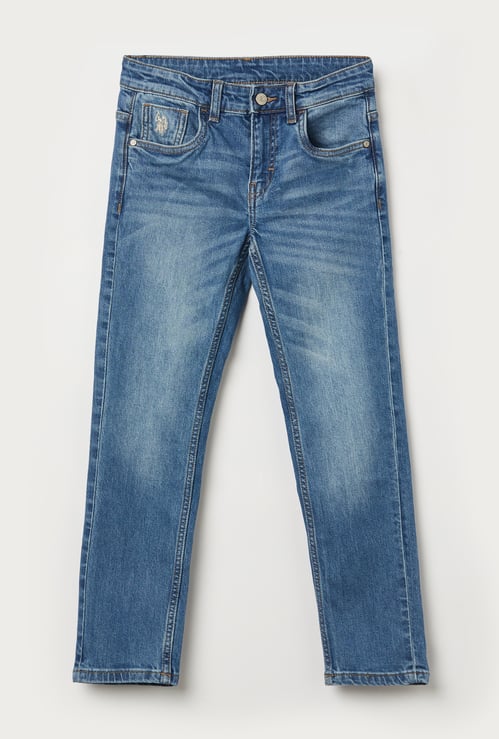 US POLO ASSN KIDS Boys Washed Slim Fit Jeans