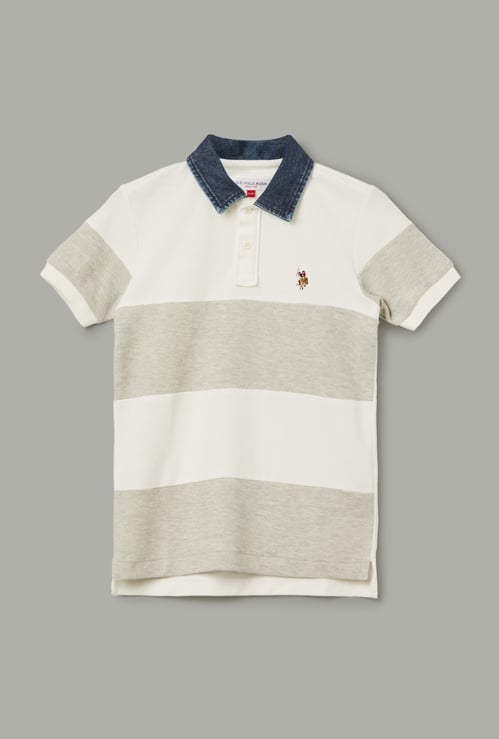 US POLO ASSN KIDS Boys Striped Polo T-shirt