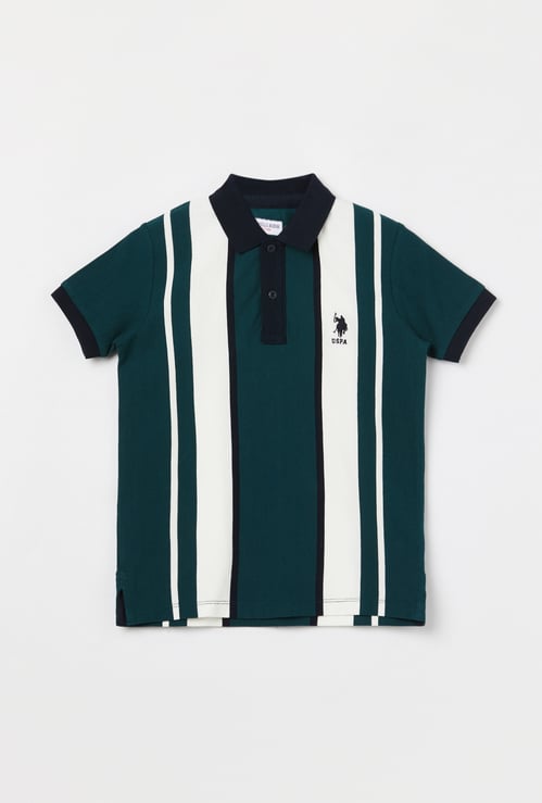 US POLO ASSN KIDS Boys Striped Polo T-shirt