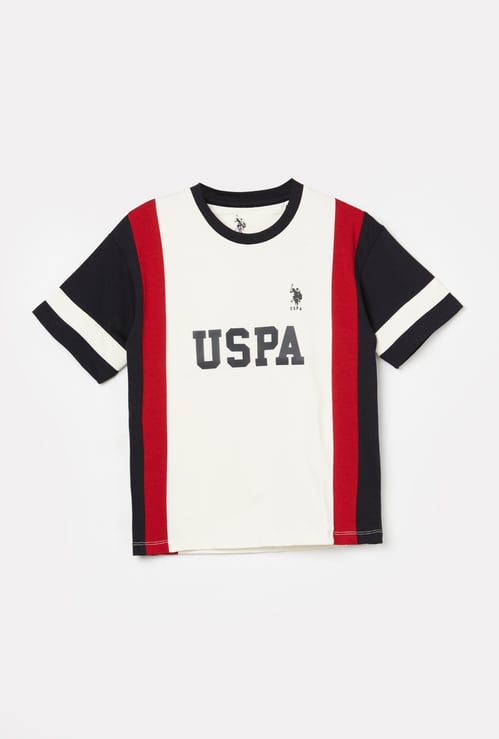 US POLO ASSN KIDS Boys Typographic Print T-shirt