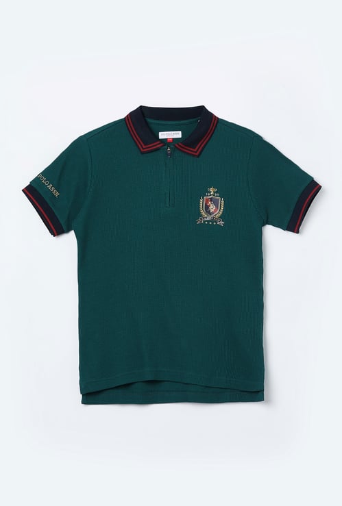 US POLO ASSN KIDS Boys Textured Polo T-shirt