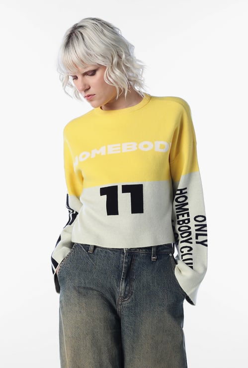 ONLY Typographic Colourblock Sweatshirt